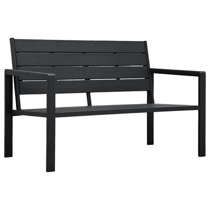 vidaXL Garden Bench | Black | HDPE | 120 cm long |  Durable  | Garden Bench