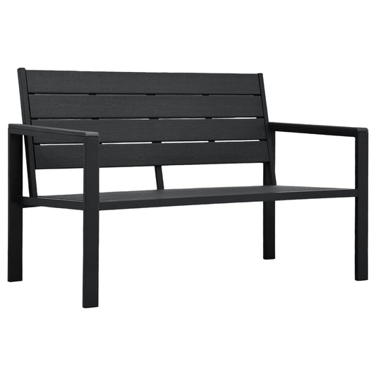 vidaXL Garden Bench | Black | HDPE | 120 cm long |  Durable  | Garden Bench