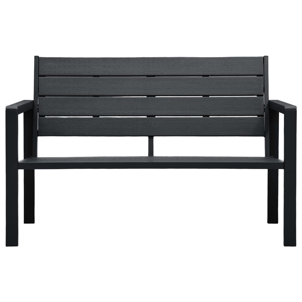 vidaXL Garden Bench | Black | HDPE | 120 cm long |  Durable  | Garden Bench