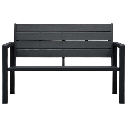 vidaXL Garden Bench | Black | HDPE | 120 cm long |  Durable  | Garden Bench