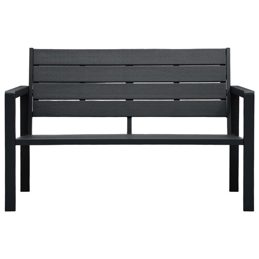 vidaXL Garden Bench | Black | HDPE | 120 cm long |  Durable  | Garden Bench