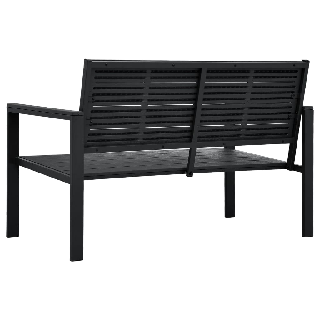 vidaXL Garden Bench | Black | HDPE | 120 cm long |  Durable  | Garden Bench