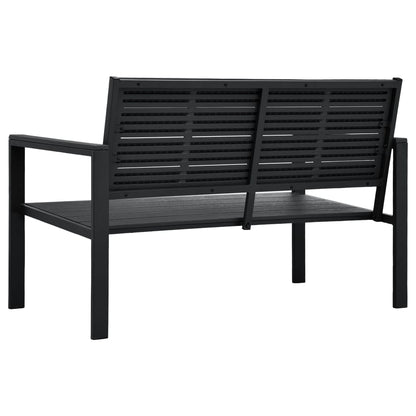 vidaXL Garden Bench | Black | HDPE | 120 cm long |  Durable  | Garden Bench