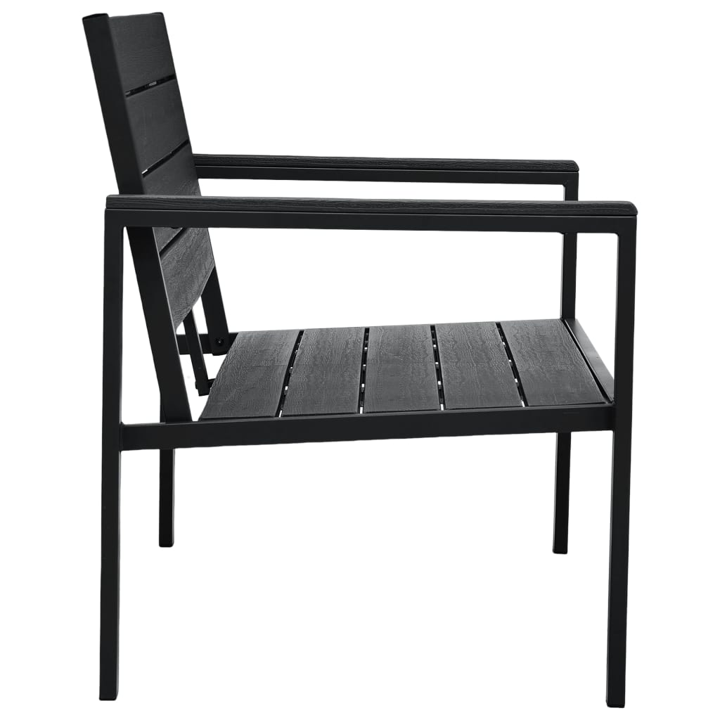 vidaXL Garden Bench | Black | HDPE | 120 cm long |  Durable  | Garden Bench