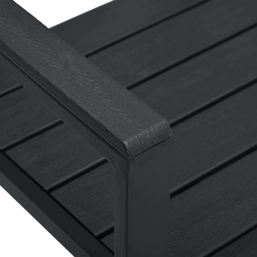 vidaXL Garden Bench | Black | HDPE | 120 cm long |  Durable  | Garden Bench