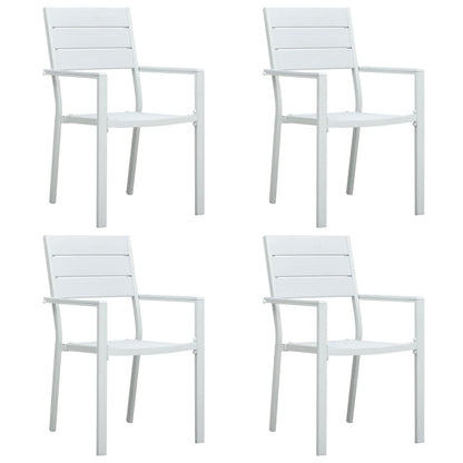 vidaXL Garden Chair | Set of 4 | White | HDPE and steel | Standard | Durable