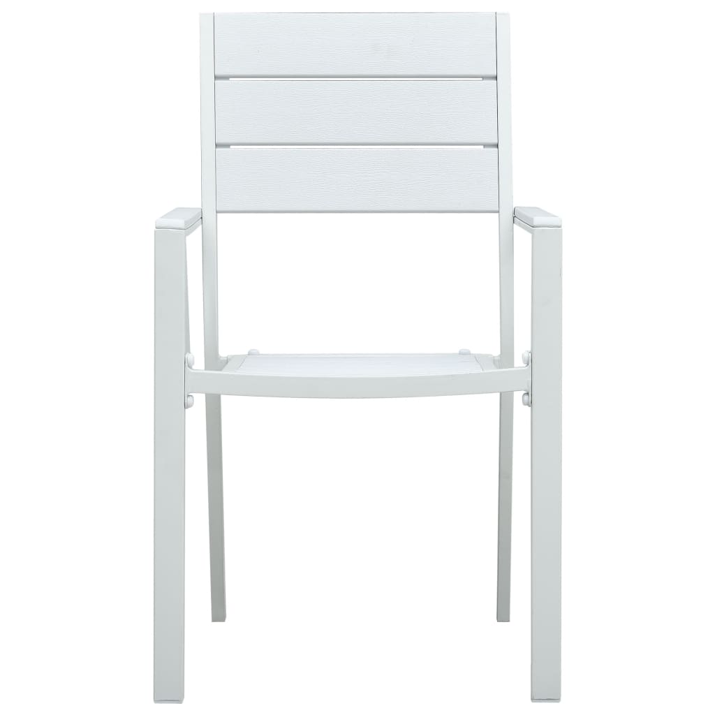 vidaXL Garden Chair | Set of 4 | White | HDPE and steel | Standard | Durable