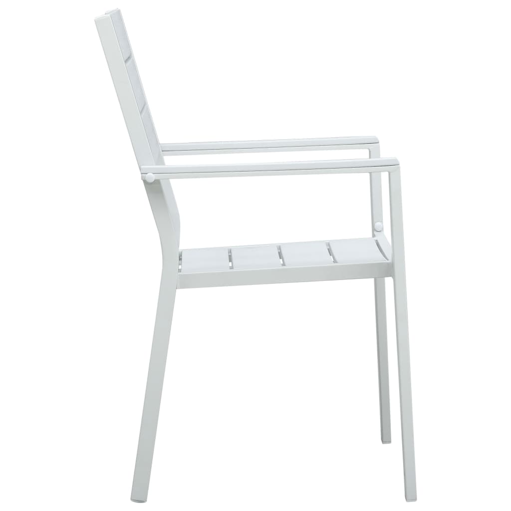vidaXL Garden Chair | Set of 4 | White | HDPE and steel | Standard | Durable