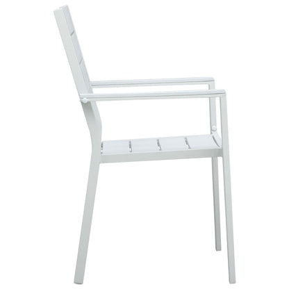 vidaXL Garden Chair | Set of 4 | White | HDPE and steel | Standard | Durable