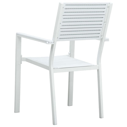 vidaXL Garden Chair | Set of 4 | White | HDPE and steel | Standard | Durable