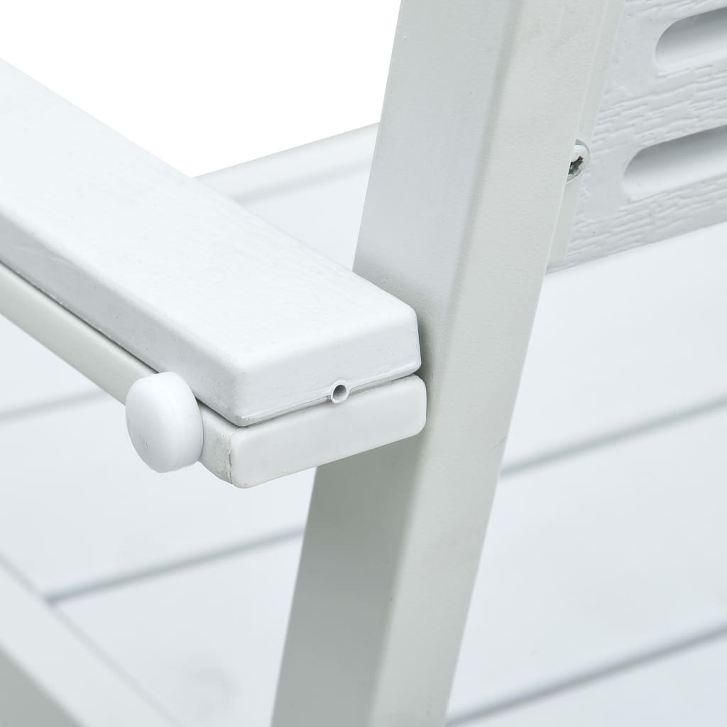 vidaXL Garden Chair | Set of 4 | White | HDPE and steel | Standard | Durable