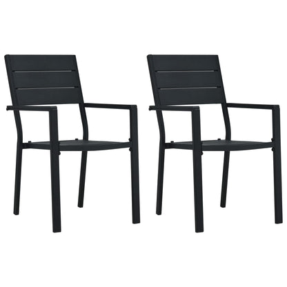 vidaXL Garden Chair | Set of 2 | Black | HDPE | Standard | Durable