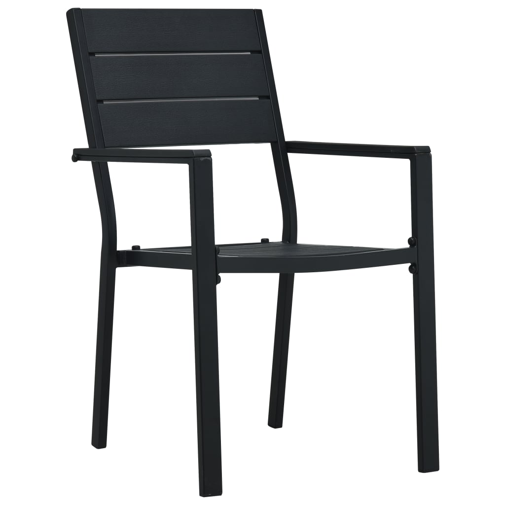 vidaXL Garden Chair | Set of 2 | Black | HDPE | Standard | Durable