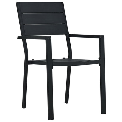 vidaXL Garden Chair | Set of 2 | Black | HDPE | Standard | Durable