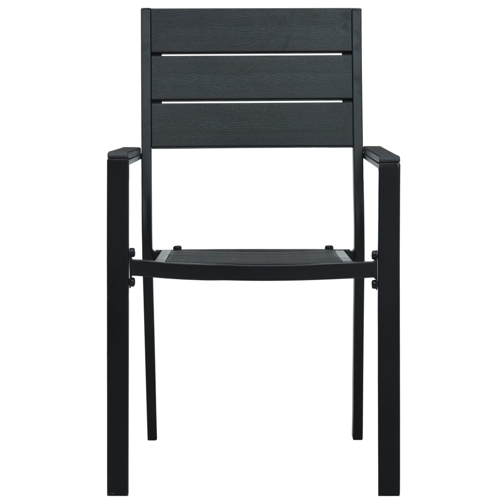 vidaXL Garden Chair | Set of 2 | Black | HDPE | Standard | Durable