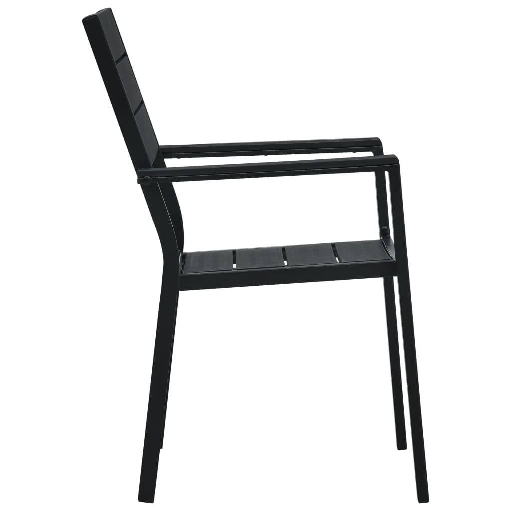 vidaXL Garden Chair | Set of 2 | Black | HDPE | Standard | Durable