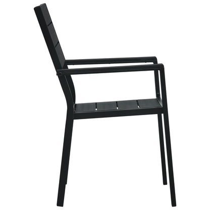 vidaXL Garden Chair | Set of 2 | Black | HDPE | Standard | Durable