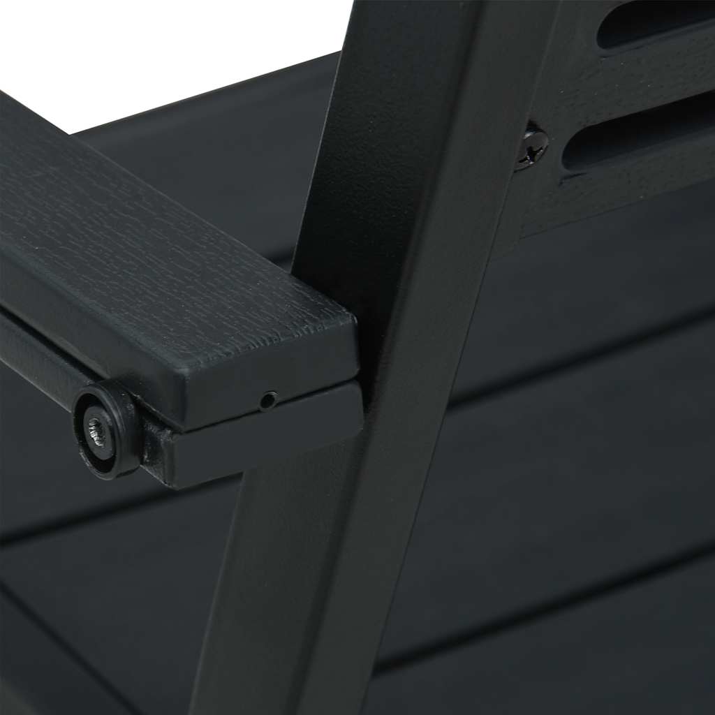 vidaXL Garden Chairs 4 pcs Black HDPE Wood Look