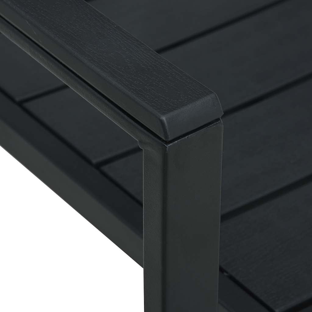 vidaXL Garden Chairs 4 pcs Black HDPE Wood Look