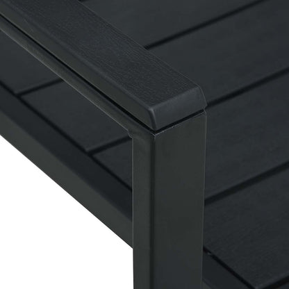 vidaXL Garden Chairs 4 pcs Black HDPE Wood Look