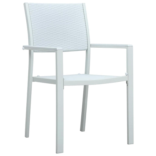 47888 vidaXL Garden Chairs 4 pcs White Plastic Rattan Look