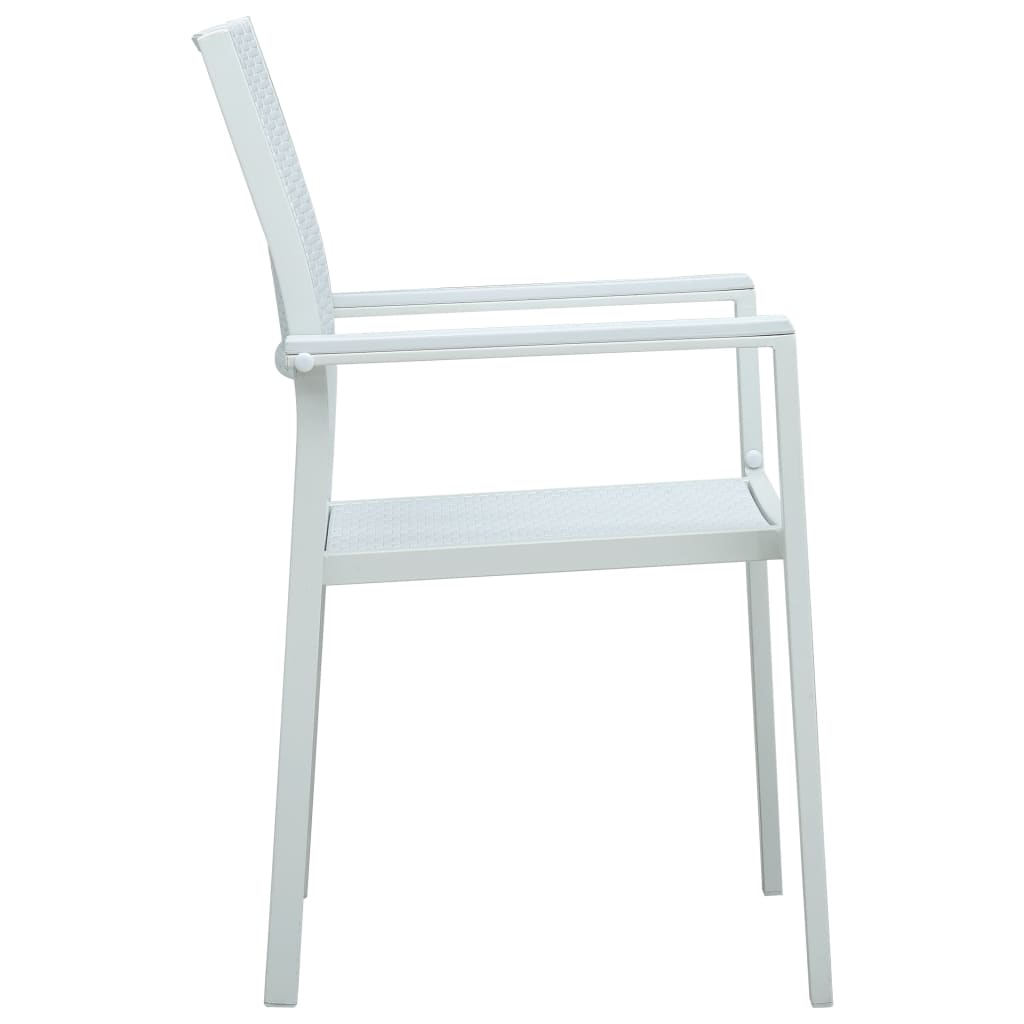 vidaXL Garden Chair | Set of 4 | White | Plastic | Standard | Light Weight