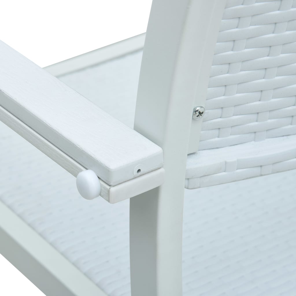 vidaXL Garden Chair | Set of 4 | White | Plastic | Standard | Light Weight