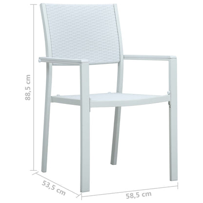 vidaXL Garden Chair | Set of 4 | White | Plastic | Standard | Light Weight