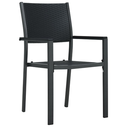 vidaXL Garden Chair | Set of 4 | Black | Plastic, Steel | Standard | Lightweight