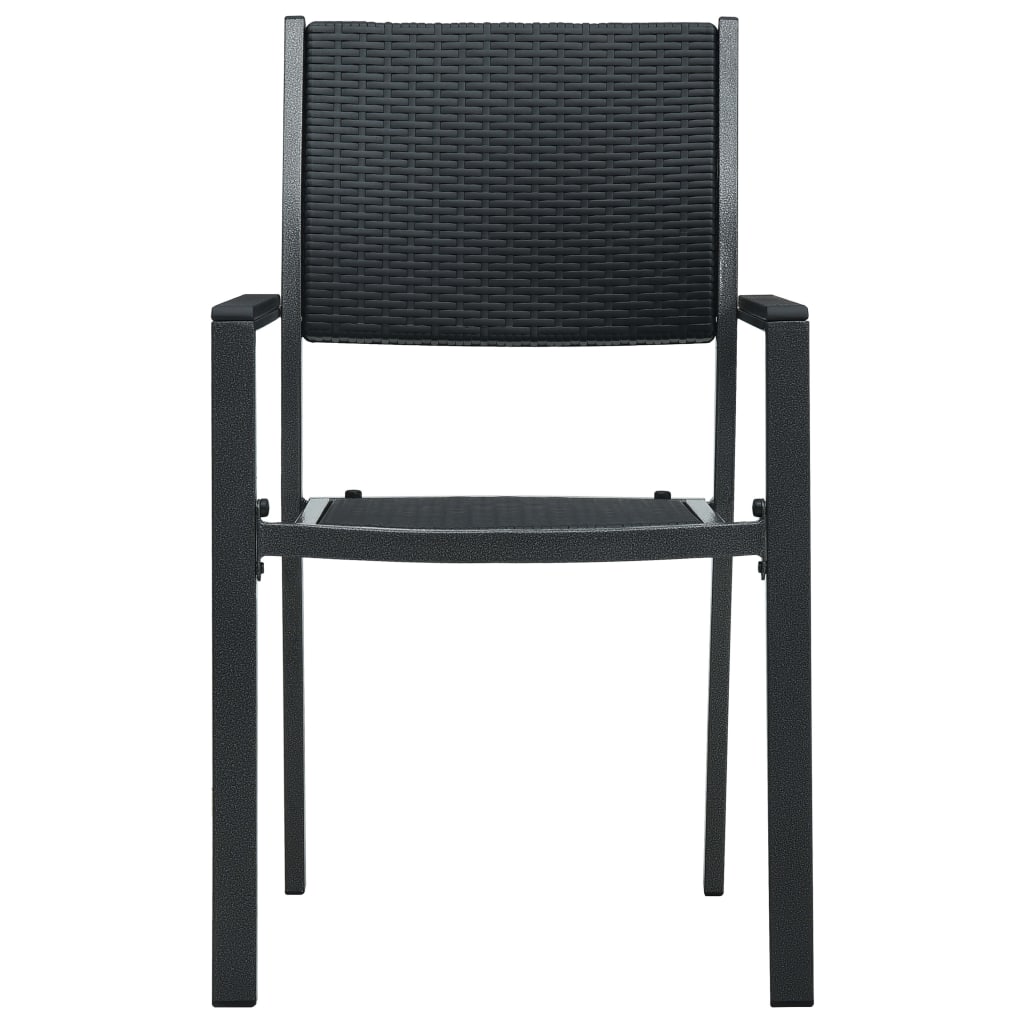 vidaXL Garden Chair | Set of 4 | Black | Plastic, Steel | Standard | Lightweight