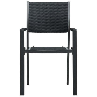 vidaXL Garden Chair | Set of 4 | Black | Plastic, Steel | Standard | Lightweight