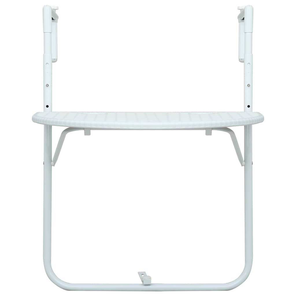 vidaXL Hanging Balcony Table White 60x64x83.5 cm Plastic Rattan Look