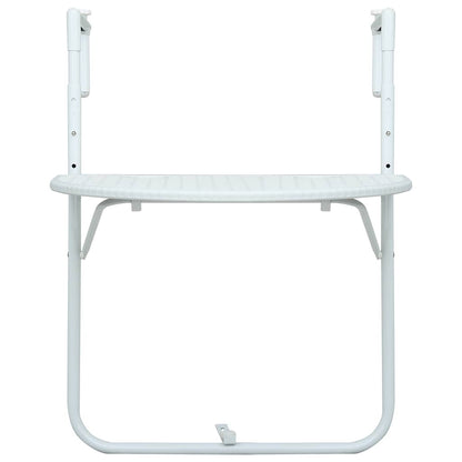 vidaXL Hanging Balcony Table White 60x64x83.5 cm Plastic Rattan Look