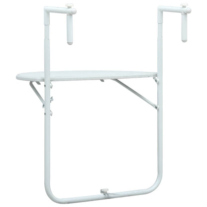47893 vidaXL Hanging Balcony Table White 60x64x83,5 cm Plastic Rattan Look