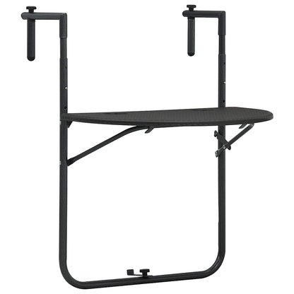 vidaXL Hanging Balcony Table Brown 60x64x83.5 cm Plastic Rattan Look