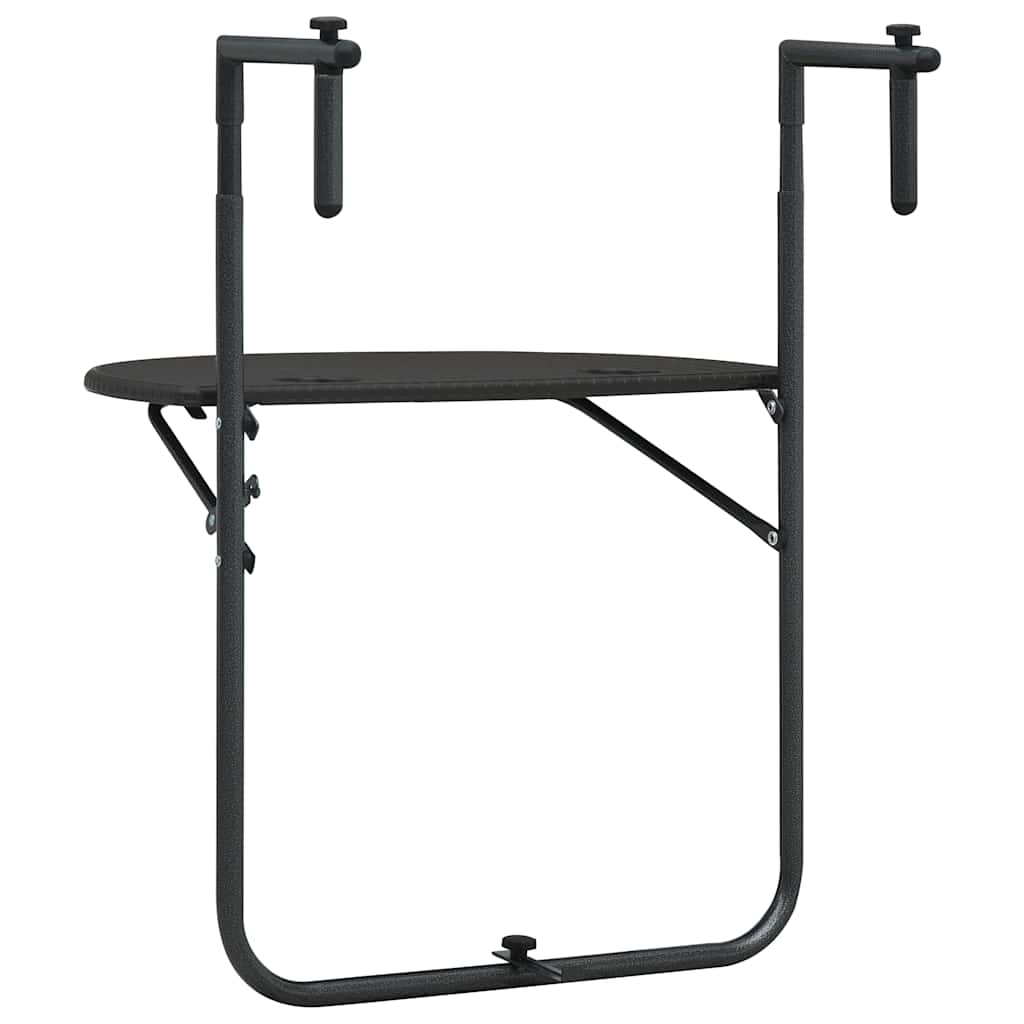 vidaXL Hanging Balcony Table Brown 60x64x83.5 cm Plastic Rattan Look