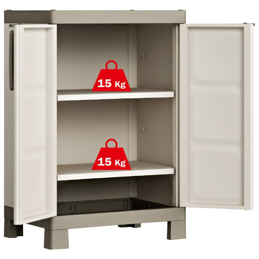Keter Base Cabinet | Beige and Taupe | Polypropylene | Compact