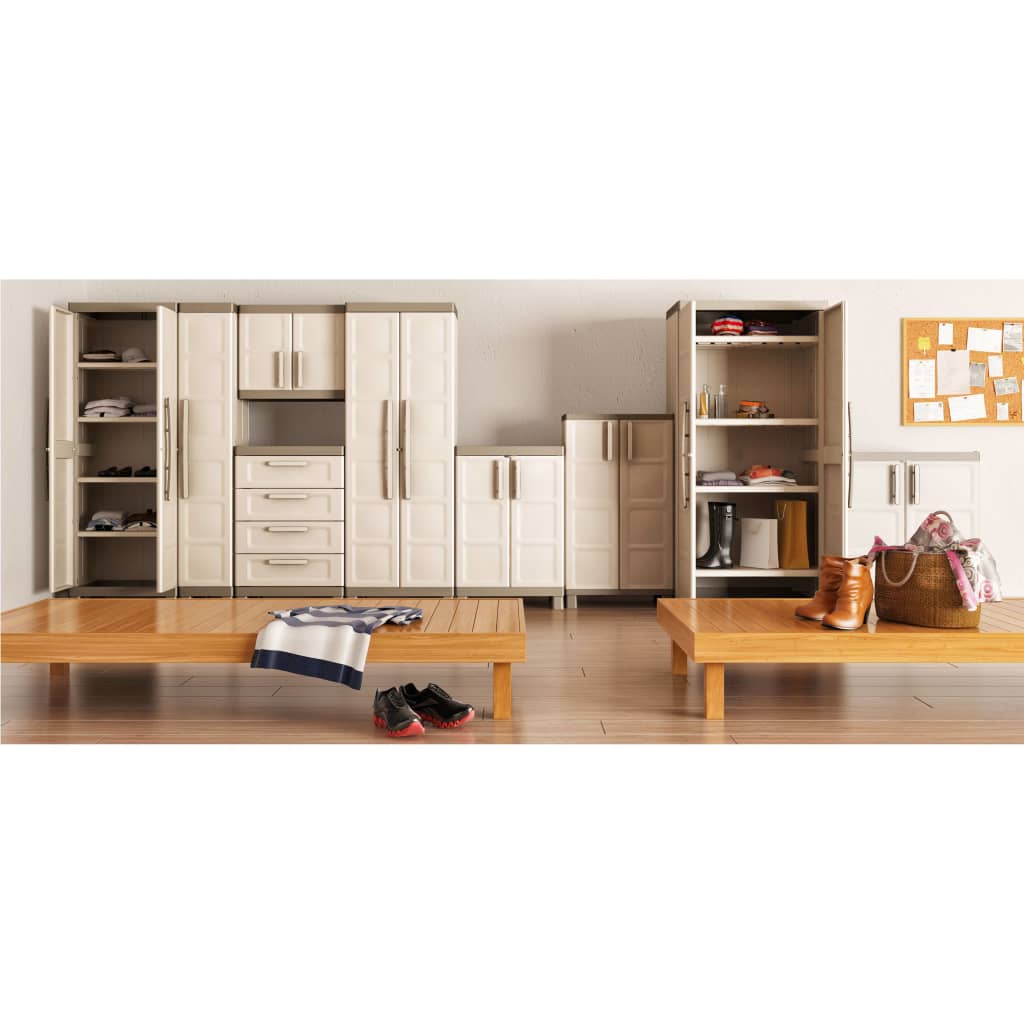 Keter Low Storage Cabinet Excellence Beige and Taupe 97 cm