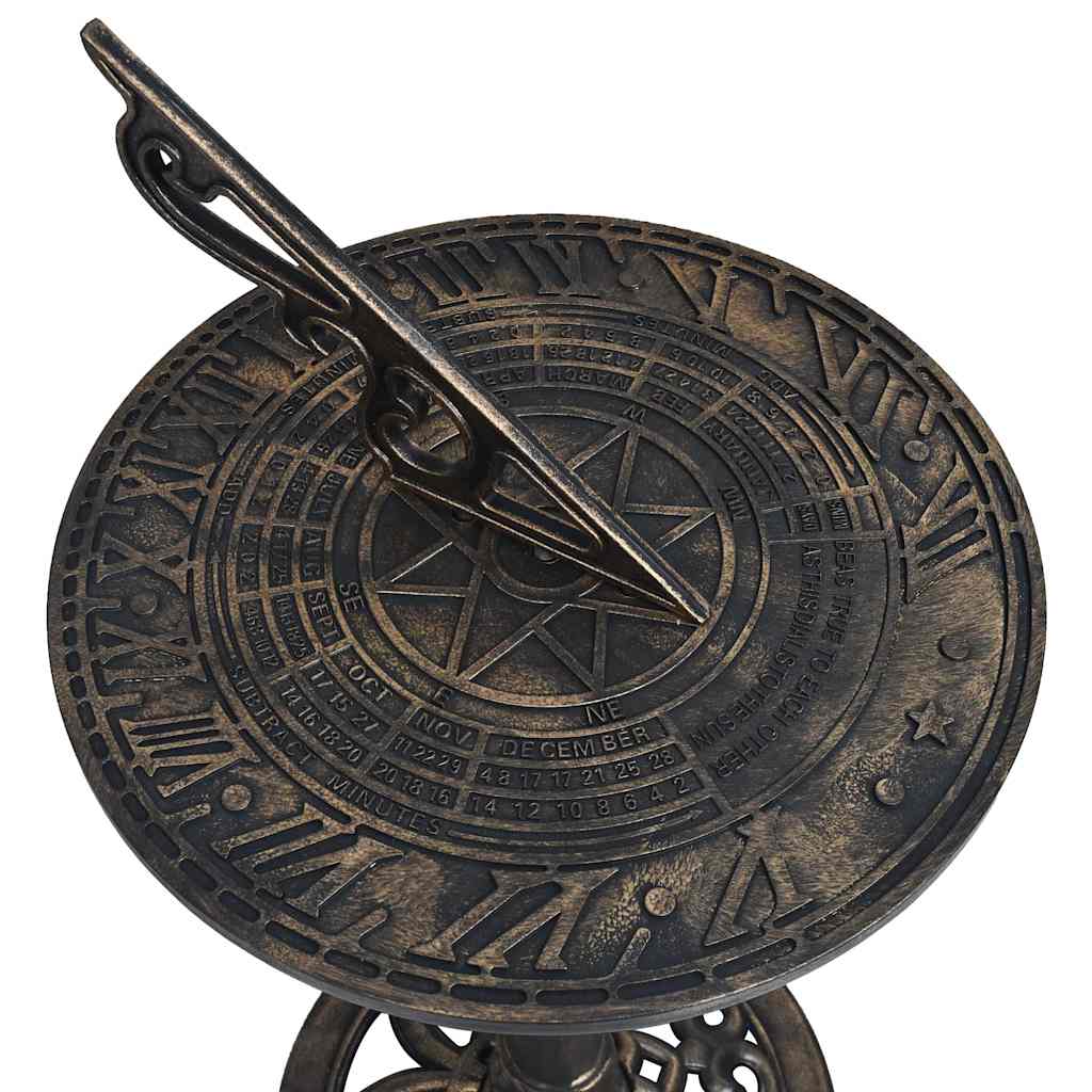 48225 vidaXL Sundial Bronze 35,5x82 cm Plastic