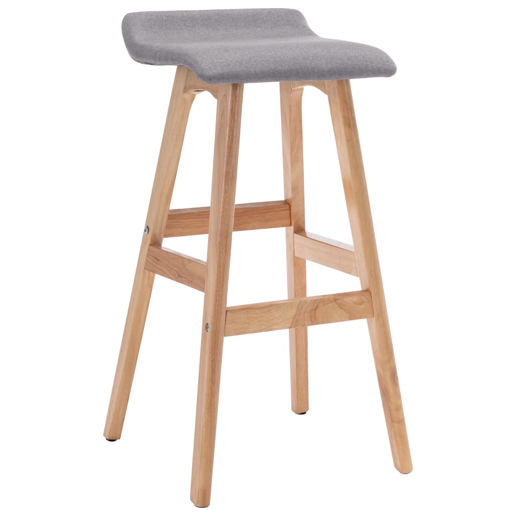 vidaXL Bar Stool Light Grey Fabric