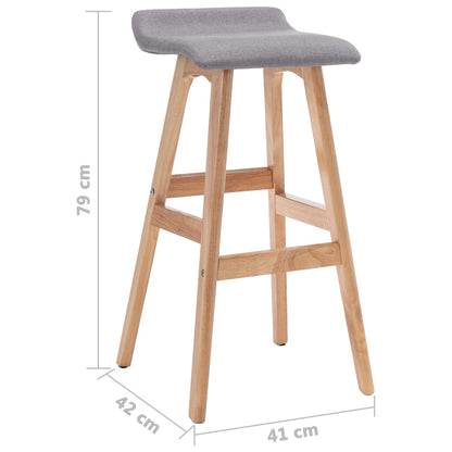vidaXL Bar Stool Light Grey Fabric