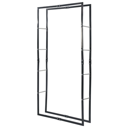 vidaXL Firewood Rack Black 100x25x200 cm Steel