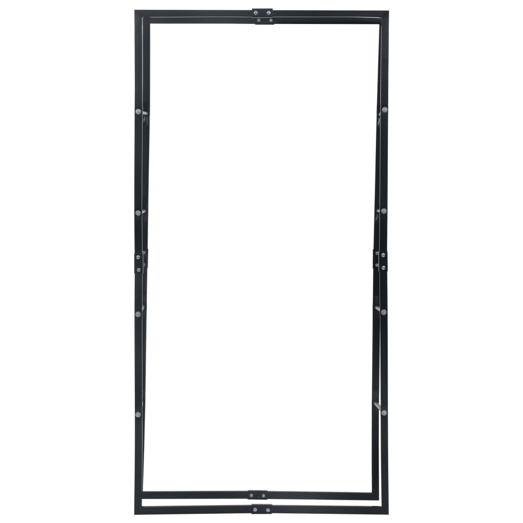 vidaXL Firewood Rack Black 100x25x200 cm Steel