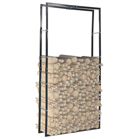 286286 vidaXL Firewood Rack Black 100x25x200 cm Steel