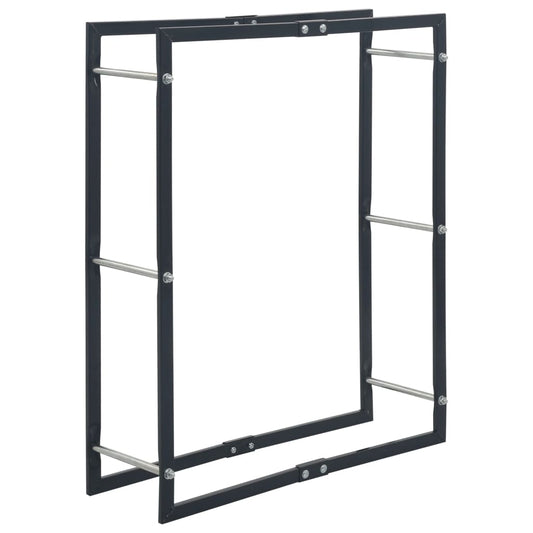 286287 vidaXL Firewood Rack Black 80x25x100 cm Steel