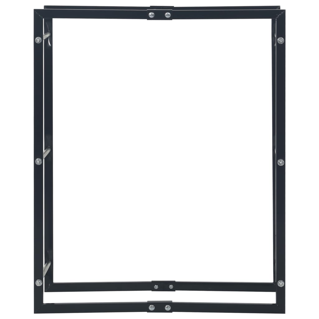 vidaXL Firewood Rack Black 80x25x100 cm Steel