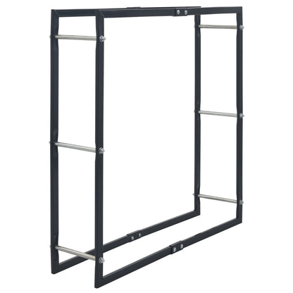 vidaXL Firewood Rack Black 100x25x100 cm Steel