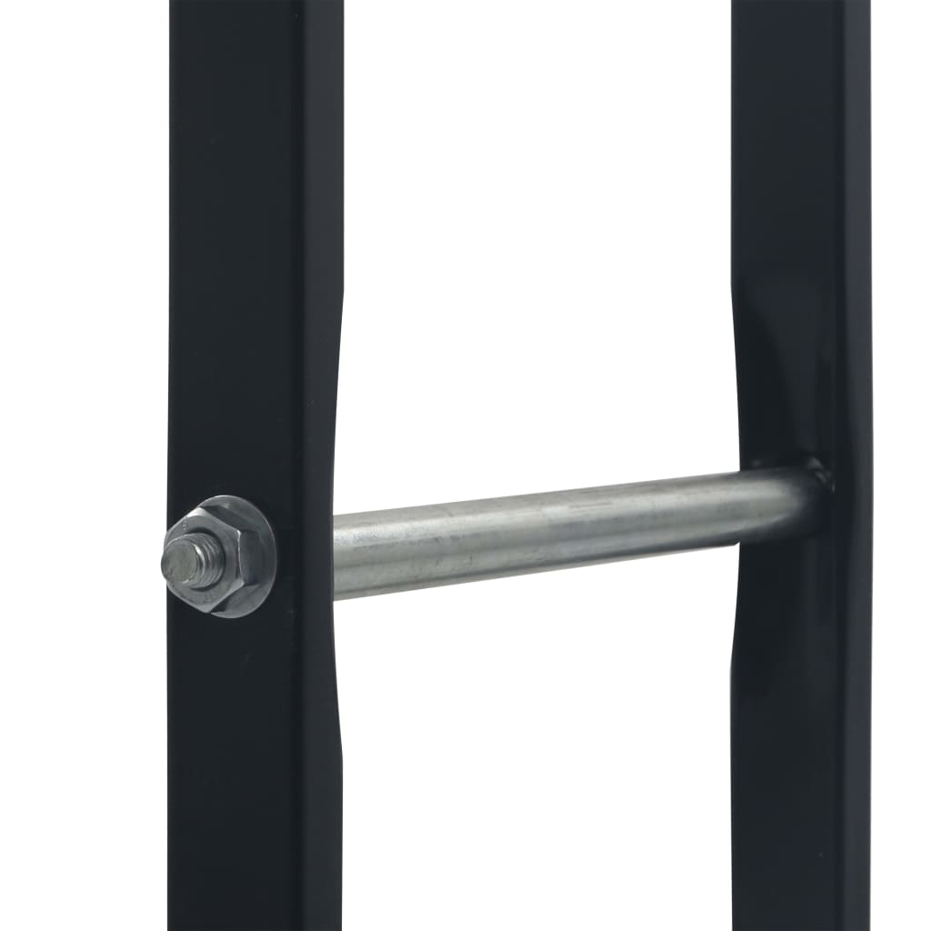 vidaXL Firewood Rack Black 100x25x100 cm Steel