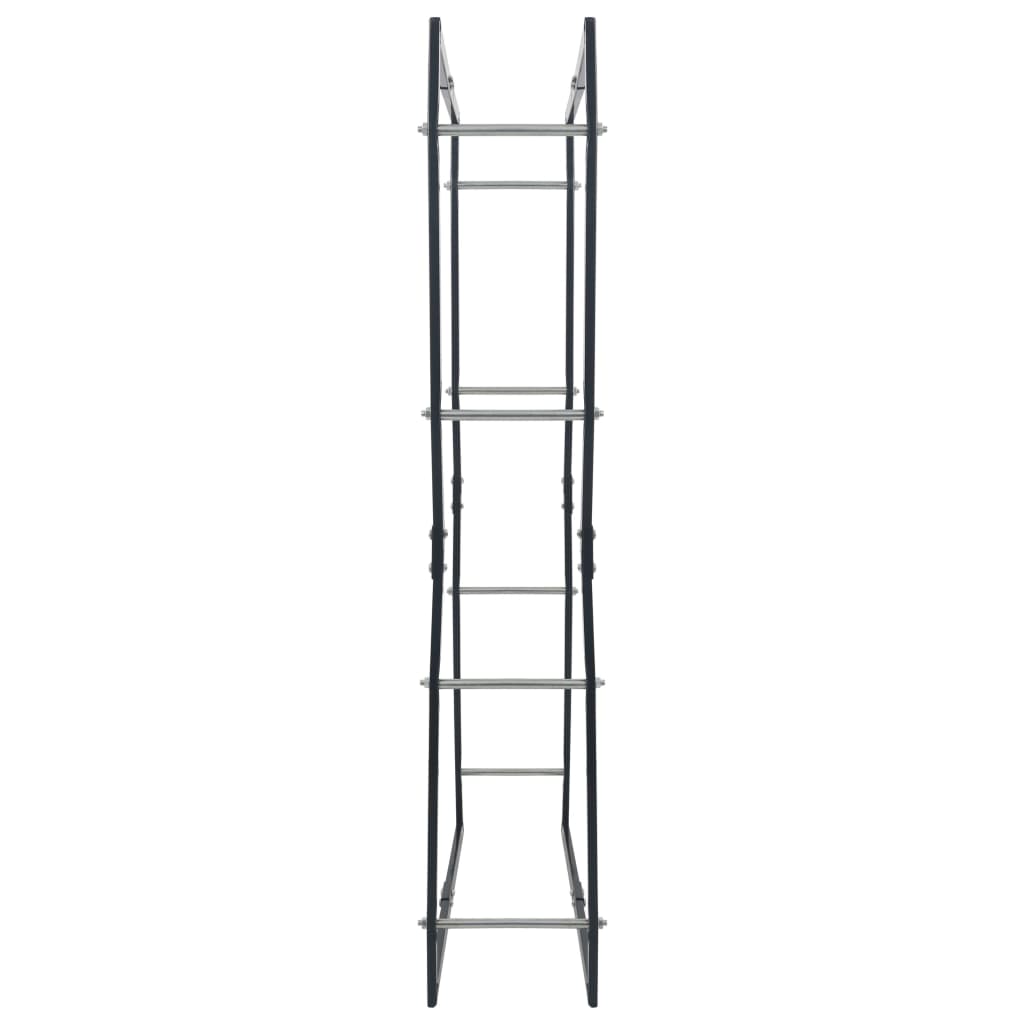 vidaXL Firewood Rack Black 80x25x150 cm Steel