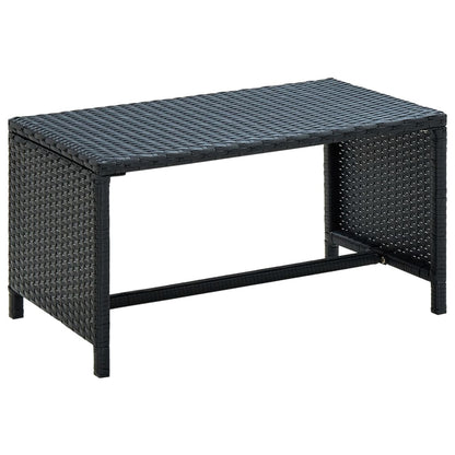vidaXL Coffee Table | Black | PE Rattan, powder-coated steel | 70x40x38 cm